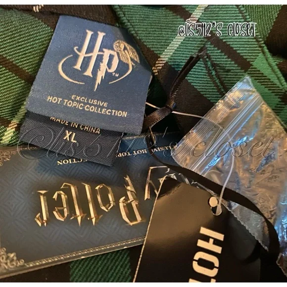 Hot Topic Harry Potter Slytherin Green Plaid Suspender Dress // Skirt Sz XL - Picture 10 of 16